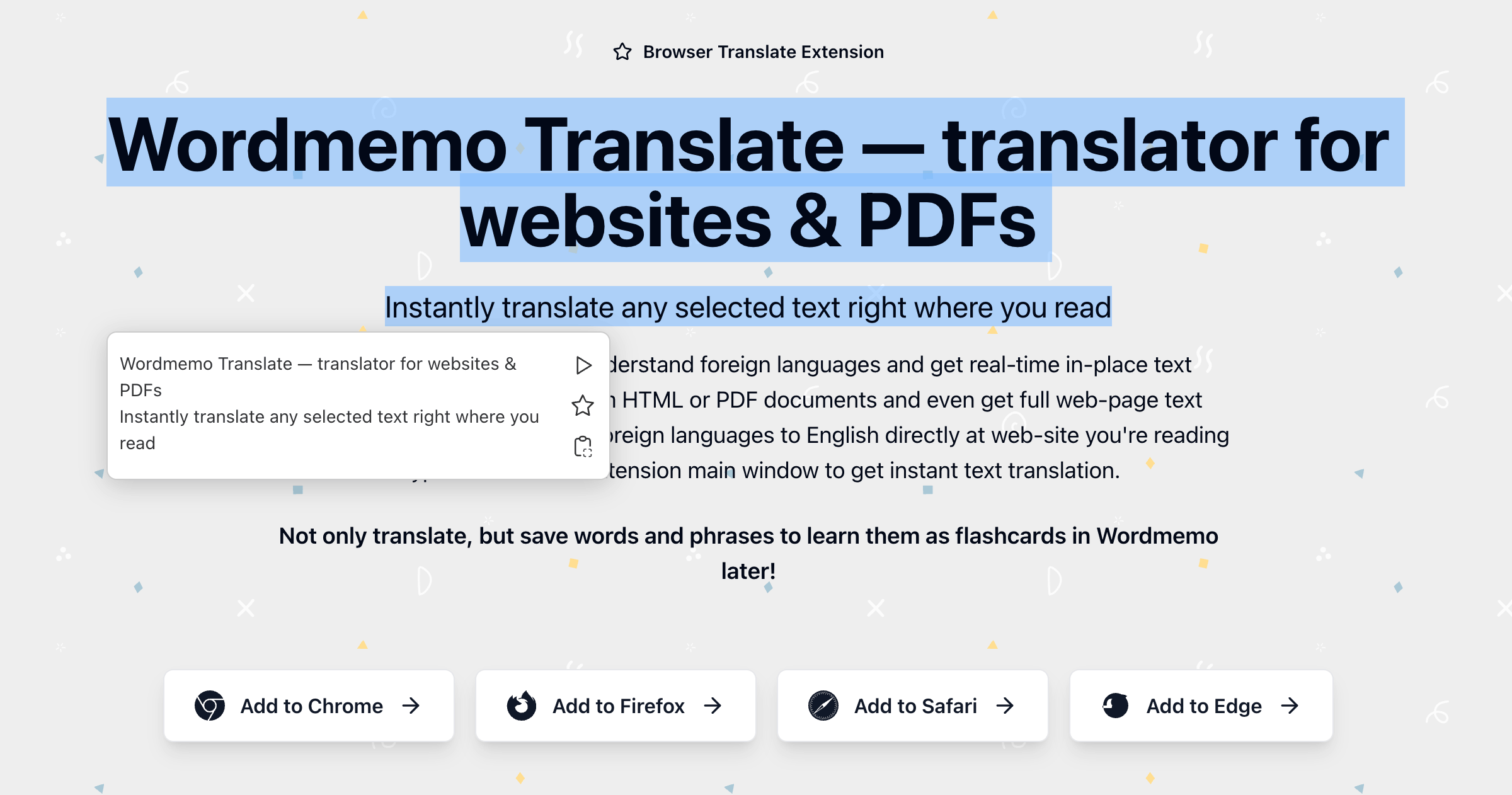 Screenshot 2 - Wordmemo Translate Extension