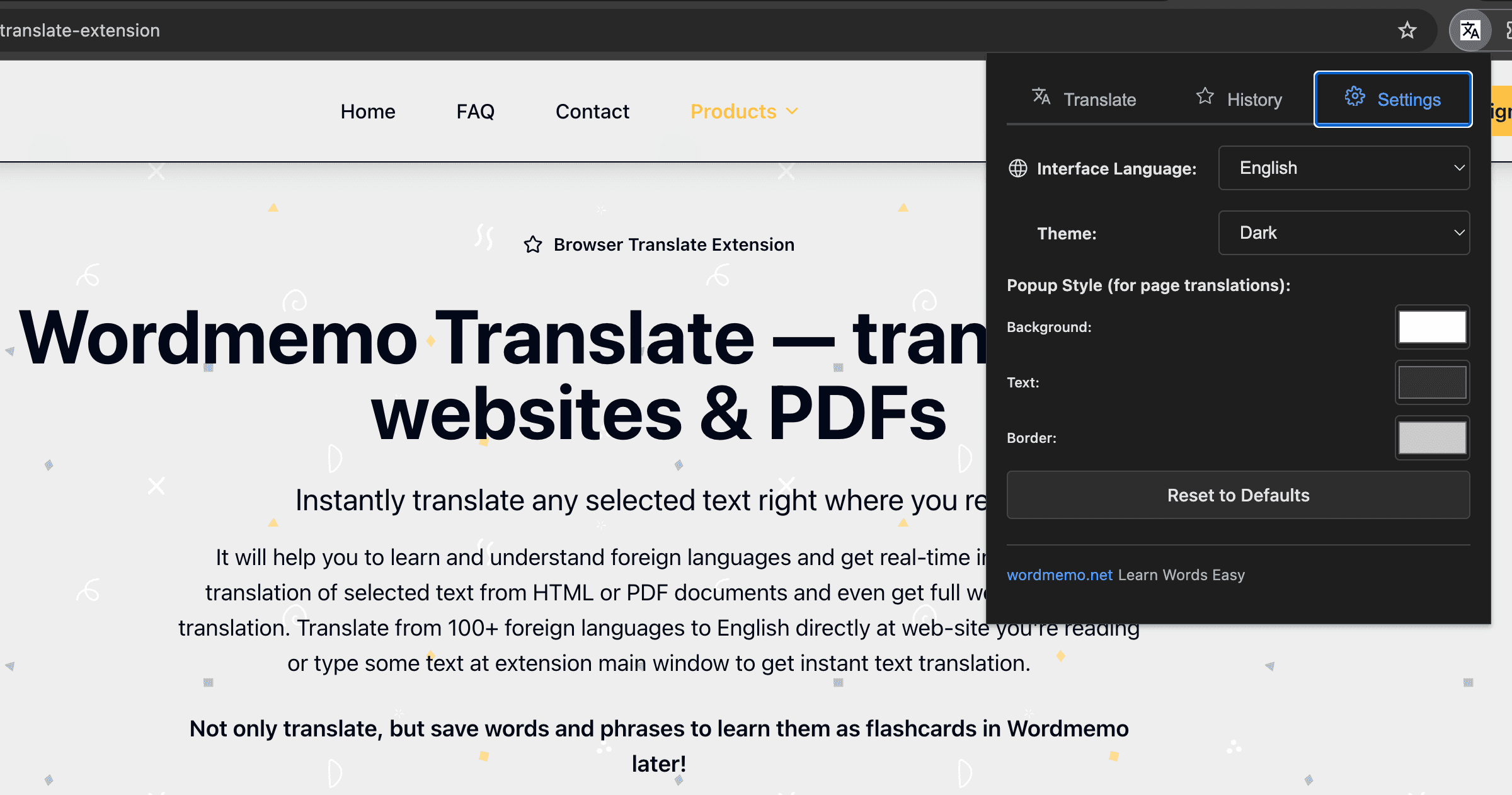 Screenshot 5 - Wordmemo Translate Extension
